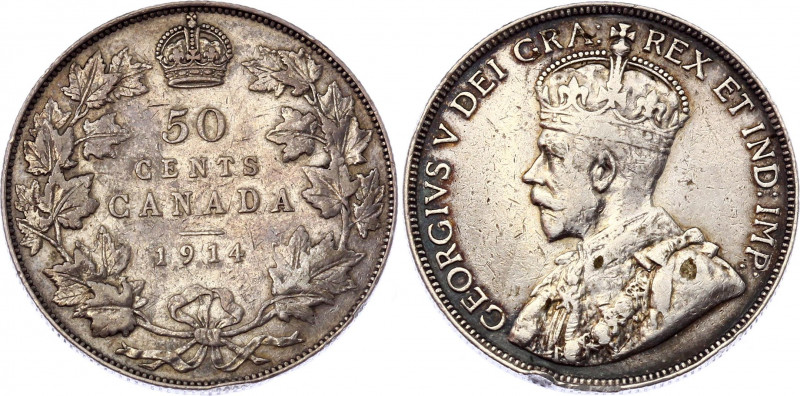 Canada 50 Cents 1914
KM# 25; Silver; George V; VF