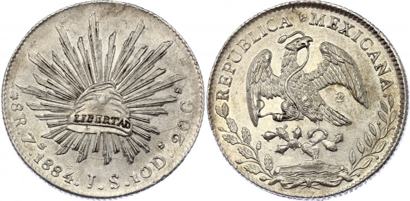 Mexico 8 Reales 1884 Zs JS With Chinese Chopmarks
KM# 377.13; Silver; UNC