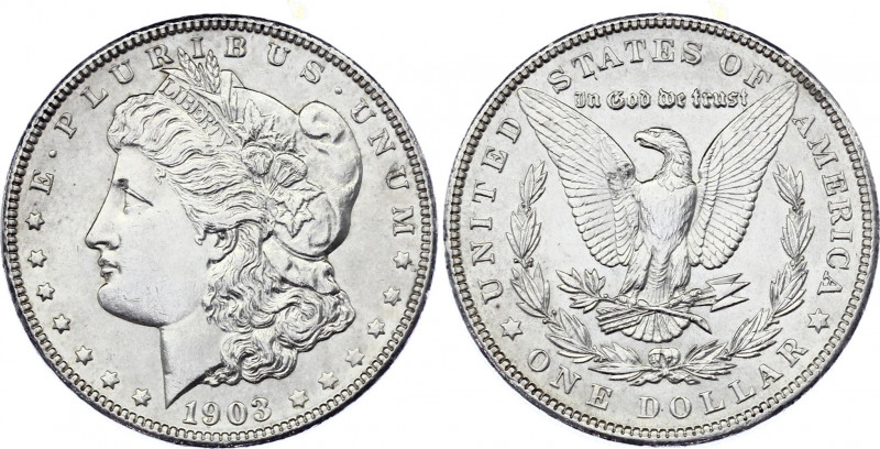 United States 1 Dollar 1903
KM# 110; Silver (.900), 26.73 g. 38.1 mm.; "Morgan ...