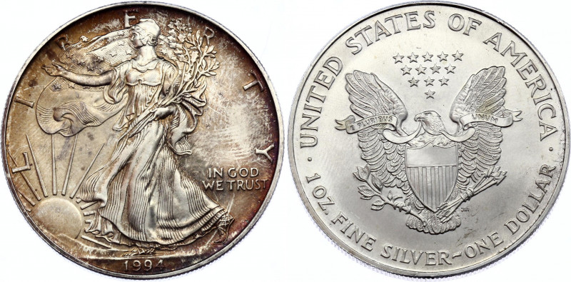 United States 1 Dollar 1994
KM# 273; Silver; "American Silver Eagle"; UNC with ...