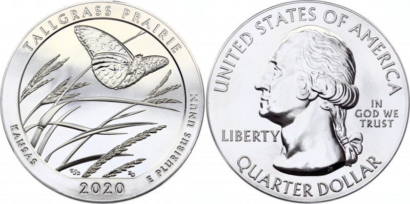 United States 1/4 Dollar 2020 5 Oz
Silver (.999) 5 Oz; ''Washington Quarter'' -...