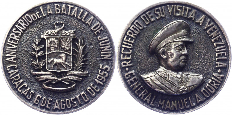 Venezuela Medal "Anniversary of the Battle of Junin General Manuel A. Odria" 195...