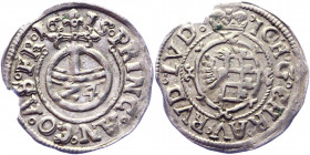 German States Anhalt 1/24 Taler / 1 Groschen 1615
KM# 7; Silver 1.06 g.; Johann Georg I, Christian I, August, Rudolf and Ludwig; VF