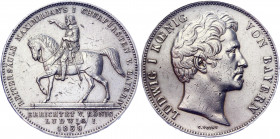 German States Bavaria 2 Taler / 3-1/2 Gulden 1839
KM# 804; Silver; 37.2g; 37mm; XF; Maximilian I Statue; Ludwig I.