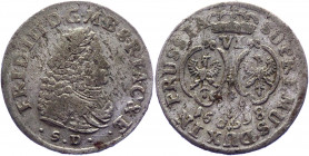 German States Brandenburg 6 Groschen 1698 SD
KM# 610; Schrötter# 774; Silver 3.72 g.; Friedrich III; Mint: Königsberg; VF
