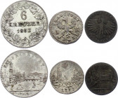 German States Frankfurt Lot of 3 Coins 1773 - 1853
With Silver; Various Dates & Denominations