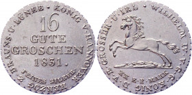 German States Hannover 16 Gute Groschen 1831 (VIDEO)
KM# 145.2; Silver 11.73g.; Wilhelm IV; AUNC