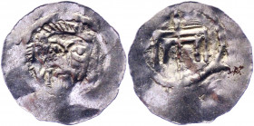 German States Jever AR Denar 1011 - 1059 (ND) Bernard II von Sachsen
Dannenberg 591; Silver 0.72 g.; Bernard II von Sachsen (1011-1059); VF+
