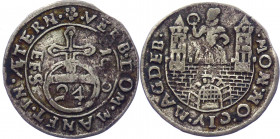 German States Magdeburg 1/24 Taler / Groschen 1670 EFS
KM# 298; Silver 7.10 g.; VF