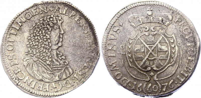 German States Ottingen 60 Kreuzer 1676
KM# 40; Dav. 736; Silver 18.00 g.; Albre...