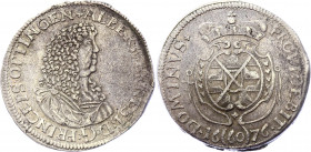 German States Ottingen 60 Kreuzer 1676
KM# 40; Dav. 736; Silver 18.00 g.; Albrecht Ernst I; XF