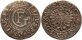 German States Prussia Schilling 1594
MB# 16; Dost# 214; Silver 1.04 g.; Georg Friedrich; Mint: Königsberg; VF-XF