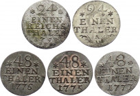 German States Prussia Lot of 5 Coins 1753 - 1782
Silver; Various Dates
