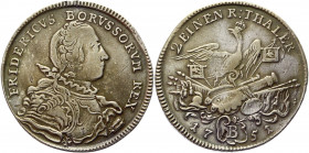 German States Prussia 1/2 Taler 1751 B
KM# 254.3; Olding# 30; Schrötter# 181; Silver 10.95 g.; Friedrich II; Mint: Breslau; VF-XF