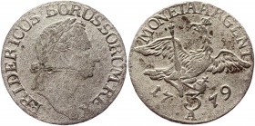 German States Prussia 3 Groscher 1779 A
KM# 337; Olding# 241 b; Silver 1.53 g.; Friedrich II; Mint: Berlin; VF-XF