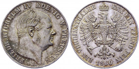 German States Prussia 1 Vereinsthaler 1860 A
KM# 471; AKS# 78; J. 84; Silver 18.49 g.; Friedrich Wilhelm IV; Mint; Berlin; AUNC