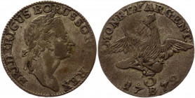 German States Silesia 3 Kreuzer 1772 B
KM# 1023; Olding# 307; Billon 1.61g.; Friedrich II; Mint: Breslau; VF-XF