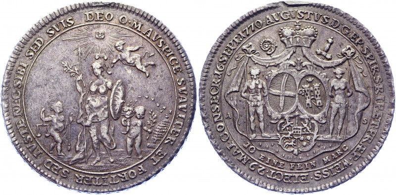 German States Speter 1 Taler 1770 AS
KM# 69; Silver 27.94g.; Damian August Phil...