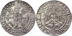 German States Stolberg-Konigstein-Rochefort 1 Taler 1549
MB# 9; Dav. 9864; Silver 28.64g.; Ludwig II; Mint: Augsburg; XF+