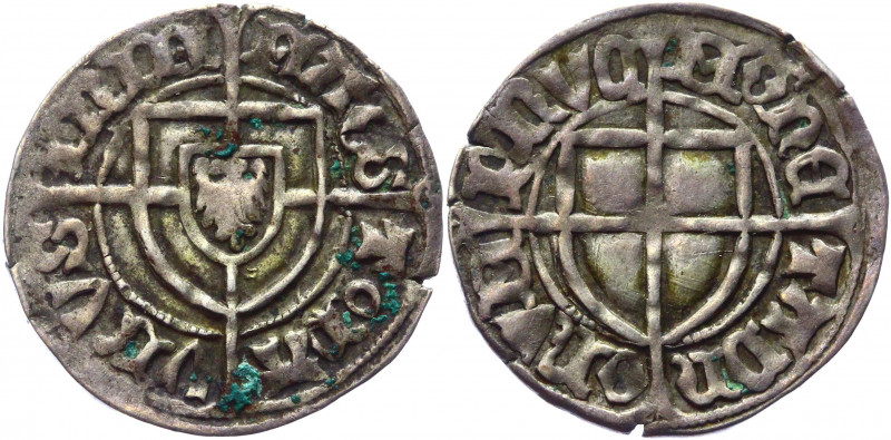 German States Teutonic Order Poland Schilling / Szeląg 1422 - 1441 (ND) Paul von...