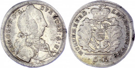 German States Württemberg 6 Kreuzer 1748
KM# 385; Klein/Raff 300; Silver 2.59 g.; Karl Eugen; XF-AUNC