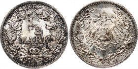 Germany - Empire 1/2 Mark 1913 G
KM# 17; Silver; UNC
