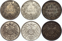 Germany - Empire 3 x 1 Mark 1901 - 1914 A
KM# 14; Silver