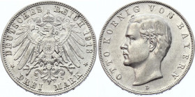 Germany - Empire Bavaria 3 Mark 1913 D
KM# 996; Silver; Otto I