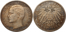 Germany - Empire Bavaria 5 Mark 1903 D
KM# 915; J. 46; Silver 27.90 g.; Otto; Mint: Munich; XF-AUNC
