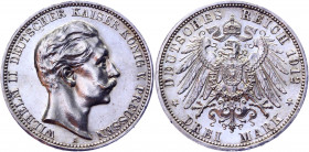 Germany - Empire Prussia 3 Mark 1912 A
KM# 527; AKS# 131; J. 103; Silver 16.67 g.; Wilhelm II; Mint: Berlin; Proof