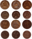 German East Africa 3 x 1/2 & 3 x 1 Heller 1904 - 1906
KM# 6 & 7; Bronze; Wilhelm II; Mint: Berlin & Hamburg; VF-XF