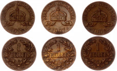 German East Africa 3 x 1 Heller 1908 - 1911
KM# 7; Bronze; Wilhelm II; Mint: Hamburg; XF