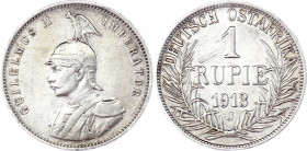 German East Africa 1 Rupie 1913 J
KM# 10; Silver; Wilhelm II; Mint: Hamburg; VF-XF