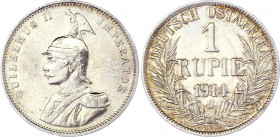German East Africa 1 Rupie 1914 J
KM# 10; Silver; Wilhelm II; Mint: Hamburg; XF-AUNC