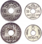 German East Africa 5 & 10 Heller 1914 J
KM# 13 & 12; Copper-Nickel; Wilhelm II; Mint: Hamburg; XF-AUNC