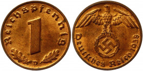 Germany - Third Reich 1 Reichspfennig 1938 D
KM# 89; Bronze 2.02 g.; AUNC