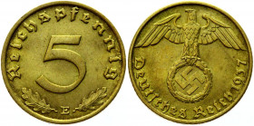 Germany - Third Reich 5 Reichspfennig 1937 E
KM# 91; Aluminum-Bronze 2.52 g.; AUNC