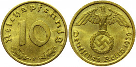 Germany - Third Reich 10 Reichspfennig 1939 F
KM# 92; Aluminum-Bronze 4.00 g.; AUNC-UNC