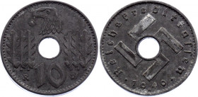 Germany - Third Reich 10 Reichspfennig 1940 A
KM# 99; Zinc 3,36g.; XF+