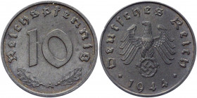Germany - Third Reich 10 Reichspfennig 1944 A
KM# 101; Zinc 3.52 g.; AUNC