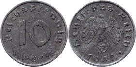 Germany - Third Reich 10 Reichspfennig 1945 E
KM# 101; Zinc 3.57 g.; AUNC