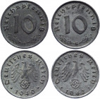 Germany - Third Reich 2 x 10 Reichspfennig 1940 - 1942 G
KM# 101; Zinc; XF