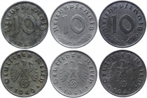 Germany - Third Reich 3 x 10 Reichspfennig 1940 - 1941 E
KM# 101; Zinc; XF-AUNC