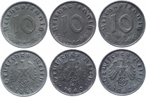 Germany - Third Reich 3 x 10 Reichspfennig 1940 - 1942 A
KM# 101; Zinc; XF-AUNC