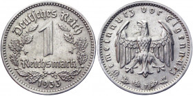 Germany - Third Reich 1 Reichsmark 1933 F
KM# 78; Nickel 4.81 g.; AUNC