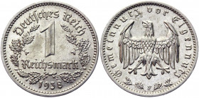 Germany - Third Reich 1 Reichsmark 1938 F
KM# 78; Nickel 4.84 g.; UNC