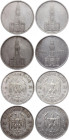 Germany - Third Reich 4 x 5 Reichsmark 1934 - 1935 A & F
KM# 82, 83; Silver; 1st Anniversary of Nazi Rule - Potsdam Garrison Church