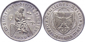 Germany - Weimar Republic 3 Reichsmark 1930 A
KM# 69; Silver 14,96g.; 700th Anniversary - Death of Von Der Vogelweide; AUNC-UNC