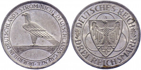 Germany - Weimar Republic 3 Reichsmark 1930 A
KM# 70; Silver 14,98g.; Liberation of Rhineland; AUNC-UNC