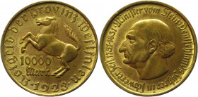 Germany - Weimar Republic Westphalia 10000 Mark 1923
J. 20a, Funck# 645.7A; Bronze 31.86 g.; Westfalen; Notgeld; AUNC